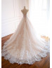 Strapless Sweetheart Neck Ivory Lace Wedding Dress